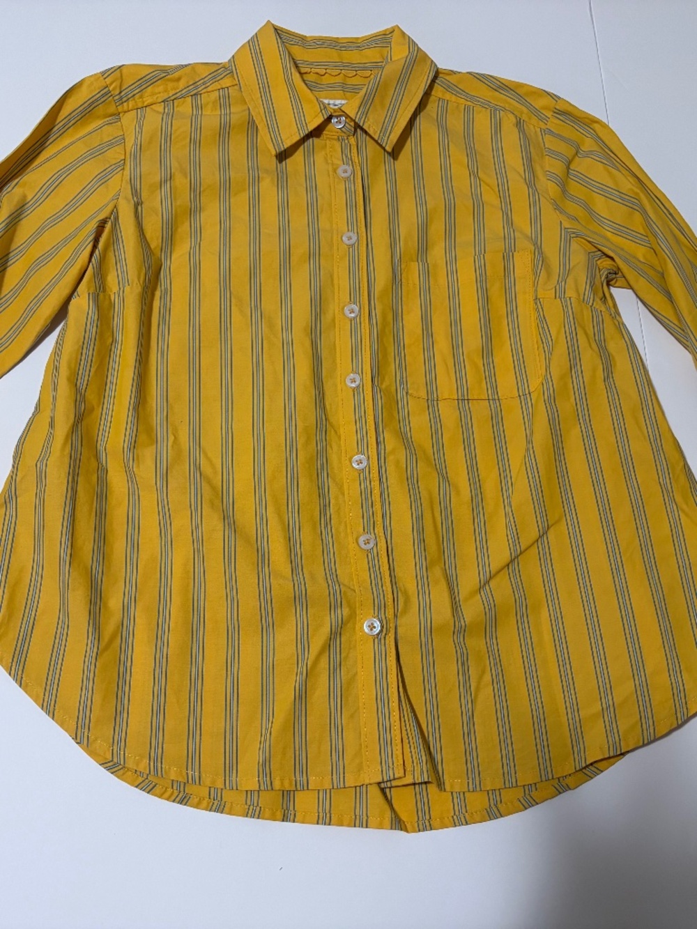 Maeve Anthropologie Yellow Striped Collared Button Down Shirt - XSP